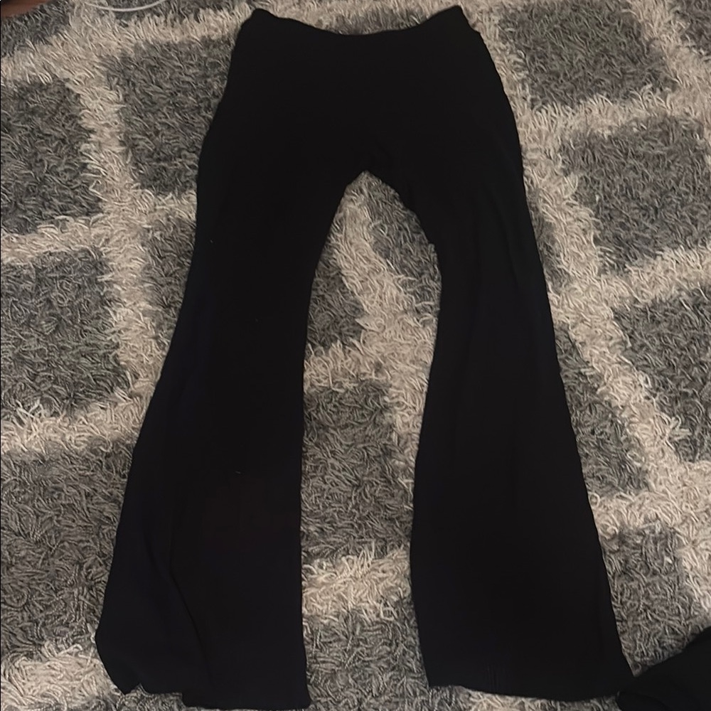 Black Stretchy Soft Flared Pants